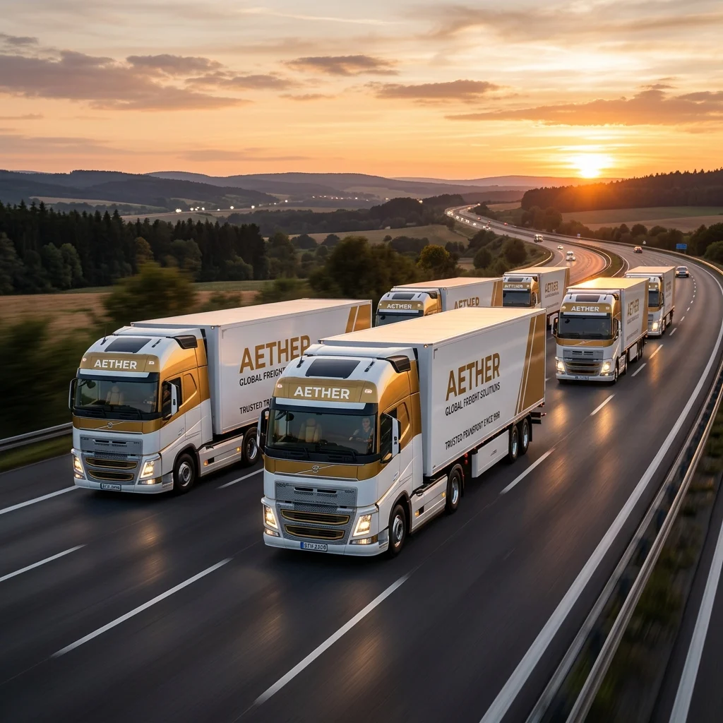 Modern Logistics Truck Fleet